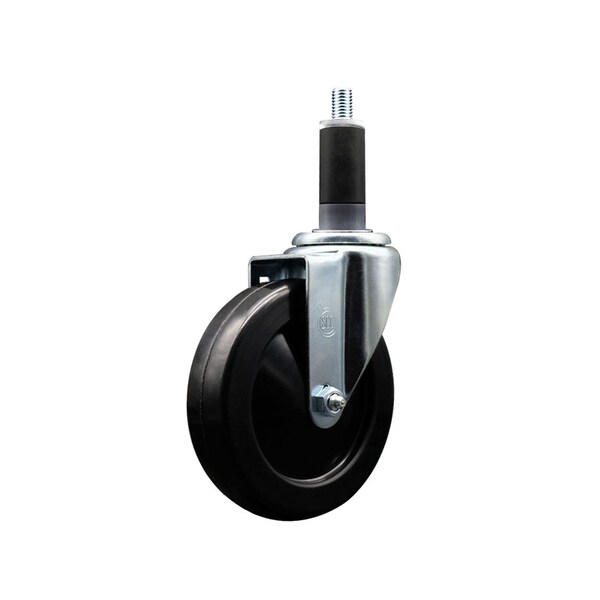 Service Caster 5'' Soft Rubber Wheel Swivel 1-1/8'' Expanding Stem Caster SCC-EX20S514-SRS-118 - main